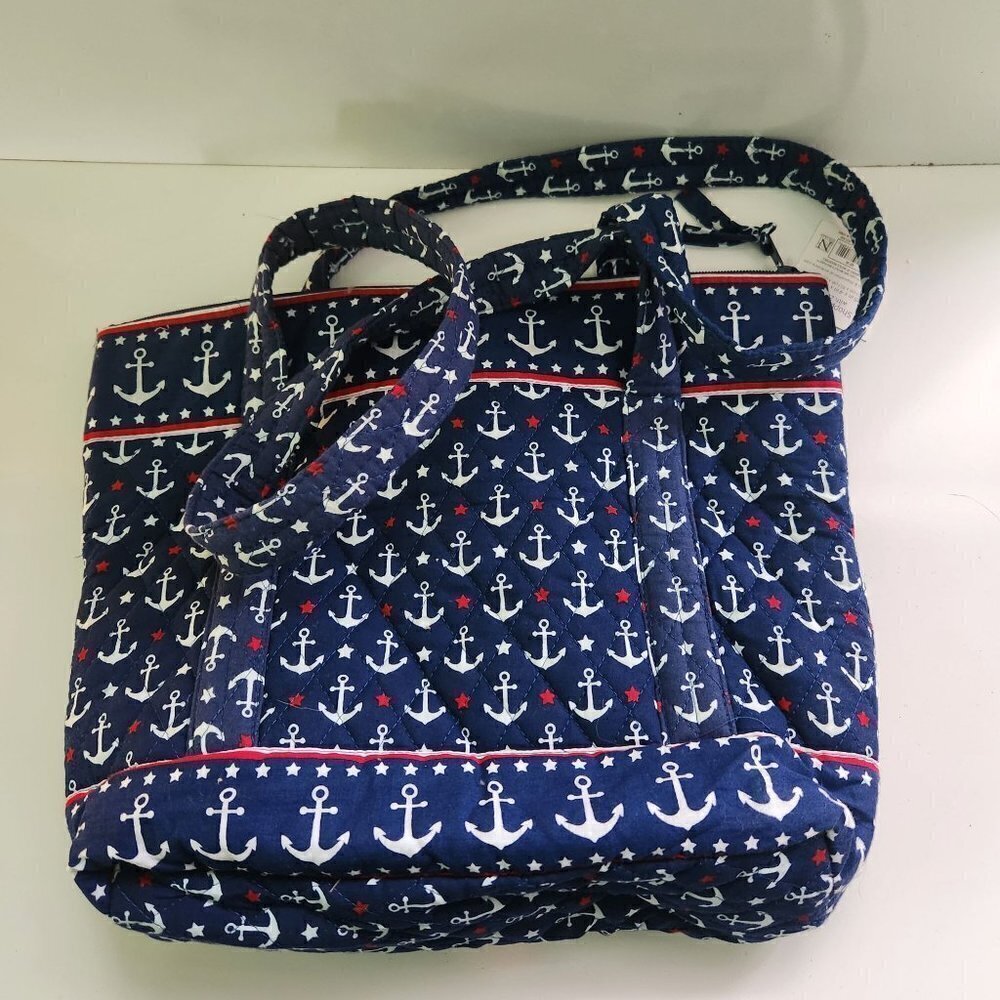 Nicole's Boutique NWT Anchor Nautical Quilted Cotton Tote Bag - Picture 3 of 7